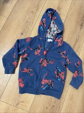 Kids Navy Spider-Man Zip-Up Hoodie
